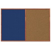 UNITED VISUAL PRODUCTS Slim Style Indoor Enclosed Corkboard, 30", UV503SCH-GOLD-PEARL UV503SCH-GOLD-PEARL